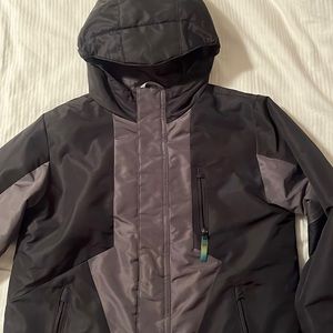 Campion Waterproof hooded jacket for boys.Color black  and gray . Size M 8-10